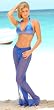 Women's Swimming suit cover up Mesh Stretch pants color Royal Blue