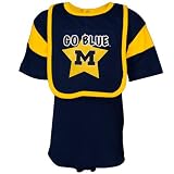 Michigan Wolverines Navy Blue Newborn Romper & Bib Set