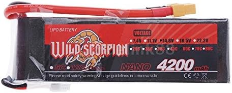 Wild Scorpion 14.8V 4200mAh 60C 4S T Plug Li-po Battery for RC Car Plane DT