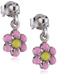 Scout - 262056100 - Boucles d'oreilles Enfant - Argent 925/1000 - Motif Fleurs Email Rose et Jaune