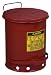 Justrite 09300 10 Gallon Red Oily Waster Can Foot Operated