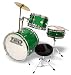 TKO 3-Piece Junior Children's/kids Drum Set with Seat - METALLIC GREEN