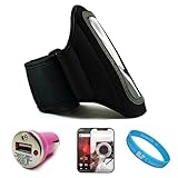 Black Moisture Resistant Protective Neoprene Exercise Workout Armband with  ....