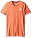 adidas Big Girls' 2-Tone V-neck Climate Tee, Sun Glow/Black, Large/14