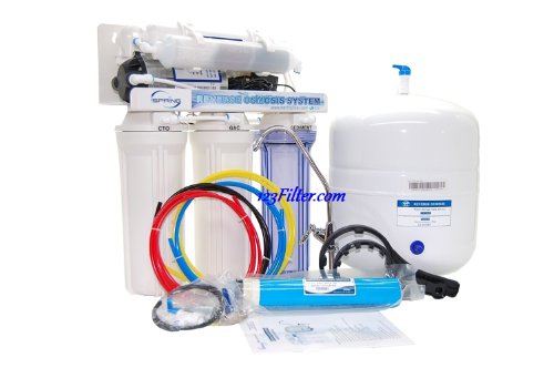 iSpring 75GPD 6-Stage Reverse Osmosis Alkaline PH Water Filter System with Booster Pump 110V & 220V