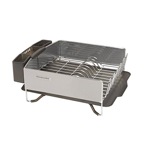 5* KitchenAid Stainless Steel Panel Dish Rack with Drainboard (Gray
