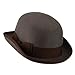 Men's Felt Bowler Hat with Ribbon Trim - Grey Chocolate