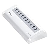 UCtech USB 3.0 10-Port Hub with 12V/4A Power Adapter [VIA VL812 Chipset and Latest 908x Firmware]-Silver