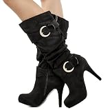 Althea08 Faux Suede Knee-High Boot BLACK