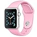 Apple Watch Band - FanTEK Soft Silicone Sport Style Replacement iWatch Strap for Apple Wrist Watch 38mm Models M/L Size (Light Pink)