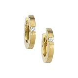 14K Yellow Gold 0.07 ct. Diamond Hinged Hoop Earrings