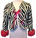 Girl's Hot Pink Zebra Minky Bolero with Fur Trim Size 10 - (Child)