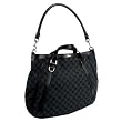 Gucci GG 273393 F408R Large Black/Green Denim/ Leather Shoulder Bag