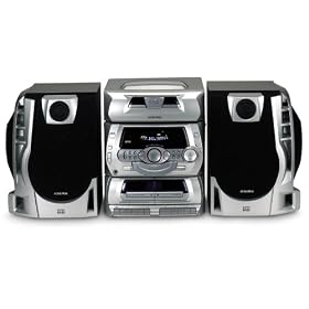 Audiovox CE450 Stereo System with 5-Disc CD Changer, AM/FM Tuner, and Detachable 3-Way Speakers