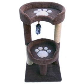 Moon Shaped Tubby Two Seater Cat Tree : Color GREEN - DARK : Pawprints PAWPRINTS