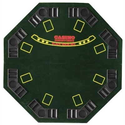 8 player 48 octagon poker tabletop with chip/drink trays