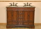 48 Bathroom Granite Double Sink Cabinet Vanity 715BB