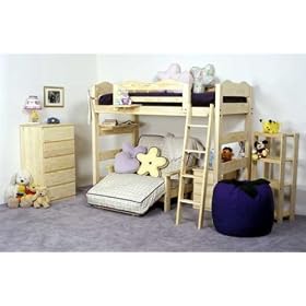 Complete Wave Loft Bed and Futon�Bedroom Group