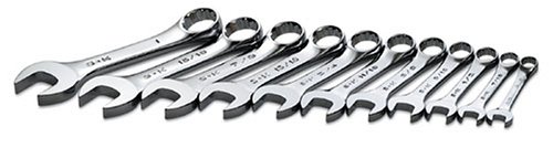 SK 86231 SuperKrome 11 Piece 12 Point 3/8-Inch to 1-Inch Short Combination Wrench Set