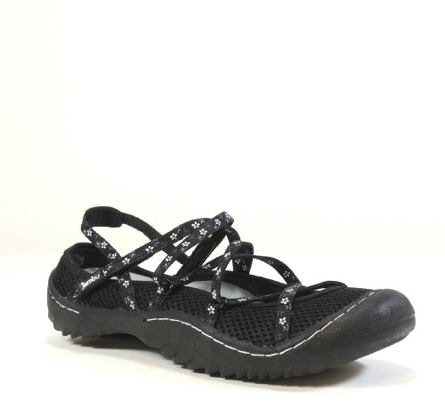 Jambu Sandals Jambu Women's Capricorn Flowers Vegan Sandal (Black, 7)