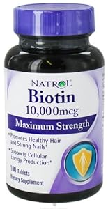 Natrol: Biotin, 10,000 mcg Maximum Strength, 100 tabs (2 pack)