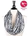 Womens Arrow Patterned Infinity Scarf with Zipper Pocket, Summer Fashion Scarves (Grey)