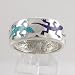 Southwestern Style Wide Lizard Band Ring in Sterling Silver with Turquoise and Lapis Chip Inlay for Men or Women, sizes 5, 6, 7, 8, 9, 10, 11, 12, 13, 14, and 15, #10991