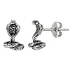 Tiny Sterling Silver Snake Stud Earrings