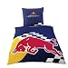 Red Bull Racing Bettw�sche mit dem Rennstall und Sponsoren Logo, 2-teiliges Set, bestehend aus einem 
Kopfkissenbezug 80x80cm und einem Bettbezug 135x200cm aus 100% Baumwolle, mit Reissverschlussbis 
60�C waschbarW�schetrockner geeigent