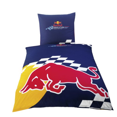 Global Labels G 58 600 RB5 120 Red Bull Racing "Bull" Renforce Bettw&auml;sche 135 x 200 cm Bettbezug 80 x 80 cm Kissenbezug