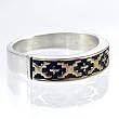 14Kt. Gold and Silver Apache Cross Band Ring by M. M. Rogers, Size 9, #11256