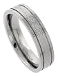 Titanium 6 mm (1/4 in.) Flat Comfort Fit Wedding Band Ring w/ Etched Celtic Knot work & Raised Edges (Available in Sizes 7 to14)
