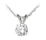 18k White Gold Round Diamond 4-Prong Solitaire Pendant (1ct , H-I, SI2)