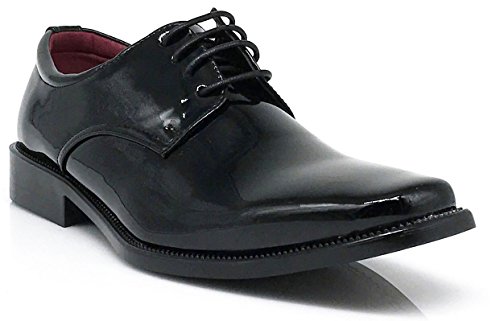 Men's Glossy Wing Tip Formal Tuxedo Patent Leather Dress Oxford Shoes