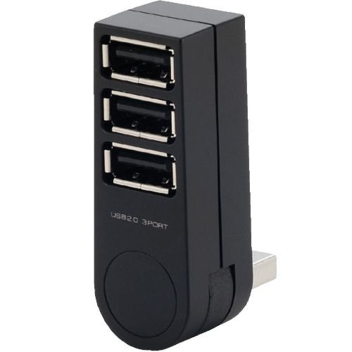 ELECOM USBHUB2.0 スマートハブ バスパワー 3ポート 直挿し ブラック U2H-TZ300BBK