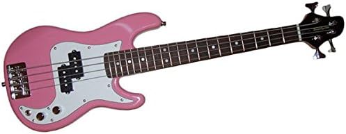 Quality small mini bass guitar for girls, kids ages 5-9 & travel pink