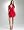 Mix Fabric Faux Wrap Bodycon Dress - CRIMSON (S)