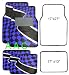 A Set of 4 Universal Fit Racing Checker Carpet Floor Mats for Cars / Truck - Blue