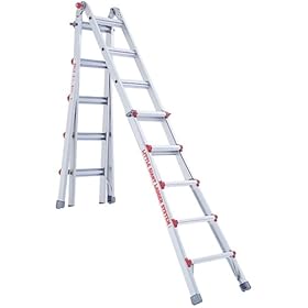 Little Giant 10302W 250-Pound Duty Rating Ladder System with Work Platform, 17-Foot
