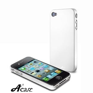 Acase(TM) Superleggera snowflake fit case for iPhone 4 with Screen Protector (White)