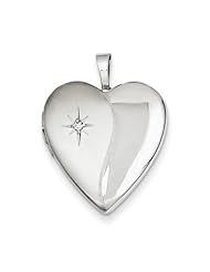 Sterling Silver 20mm with Diamond Star Heart Locket. Metal Wt- 3.4g