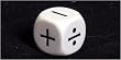 16mm Opaque Math Operator Dice, 4 Function (+,-,X,/)