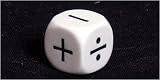 16mm Opaque Math Operator Dice, 4 Function (+,-,X,/)