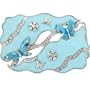 Blue Sparkling Butterflies Belt Buckle