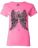 Shop4Ever&reg; Angel Wings Heart Keyhole Women's T-Shirt Fashion Shirts