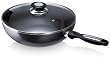 Beka 13078284 Po�le Wok + couvercle verre 28 cm Pro Induc anthracite en alumnium  int�rieur rev�tu  tous feux + induction