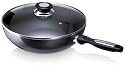 Beka  - 13078284 -  Po&ecirc;le Wok + couvercle verre 28 cm Pro Induc anthracite en alumnium  -   int&eacute;rieur rev&ecirc;tu  -  tous feux + induction