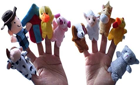 MOLITONG Children Kids Educational Story Happy Farm Finger Puppet Hand Toys Series Pack of 10