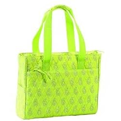 Picnic Gift Naples Paisley Collection-insulated Cooler Tote Bag in Lime Green - Picnic Gift 2130-LG
