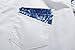 SSLR Men's Flowered Regular Fit Short Sleeve Button Down Shirts (X-Large, White Blue)